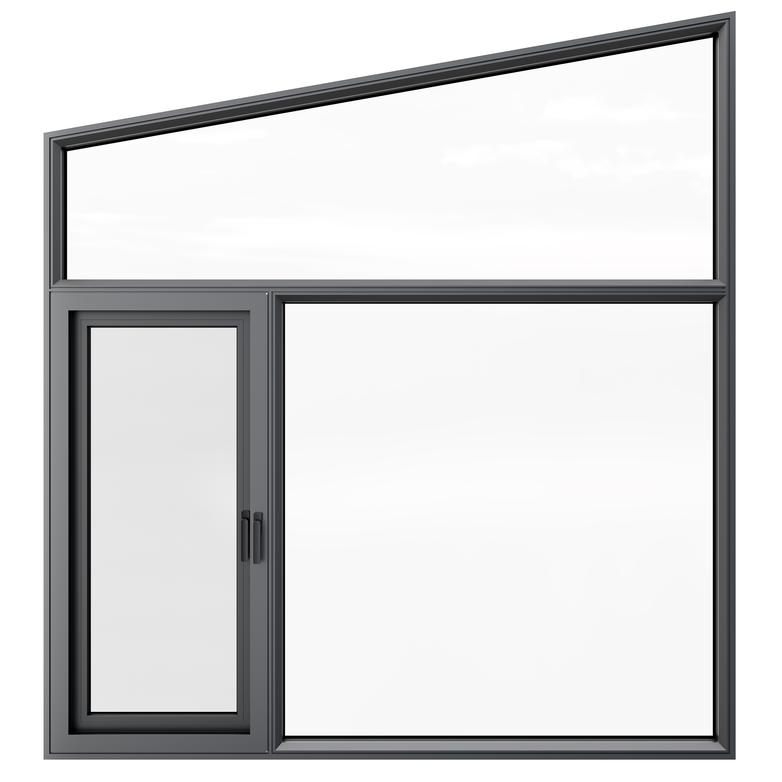 Configuración de ventana abatible de aluminio Nebulosa trapezoidal