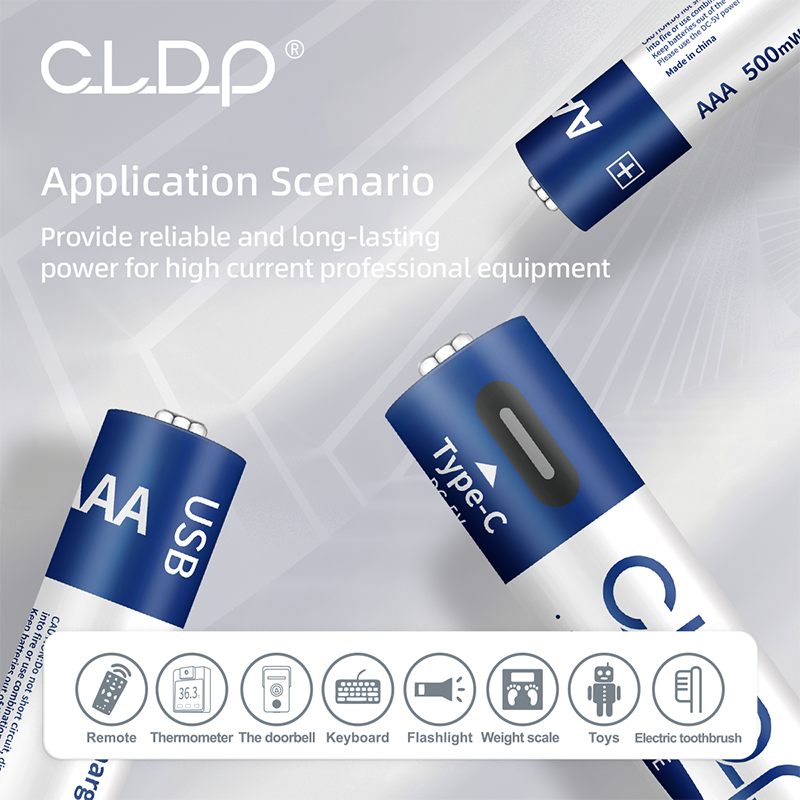 4pack CLDP 1.6V 500mWh Zn-Ni USB AAA rechargeable battery
