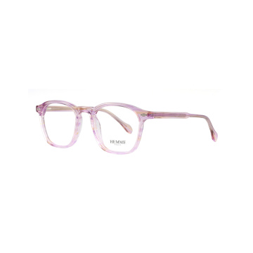 Square Handmade Eyewear Bevel Acetate Optical Glasses Frame