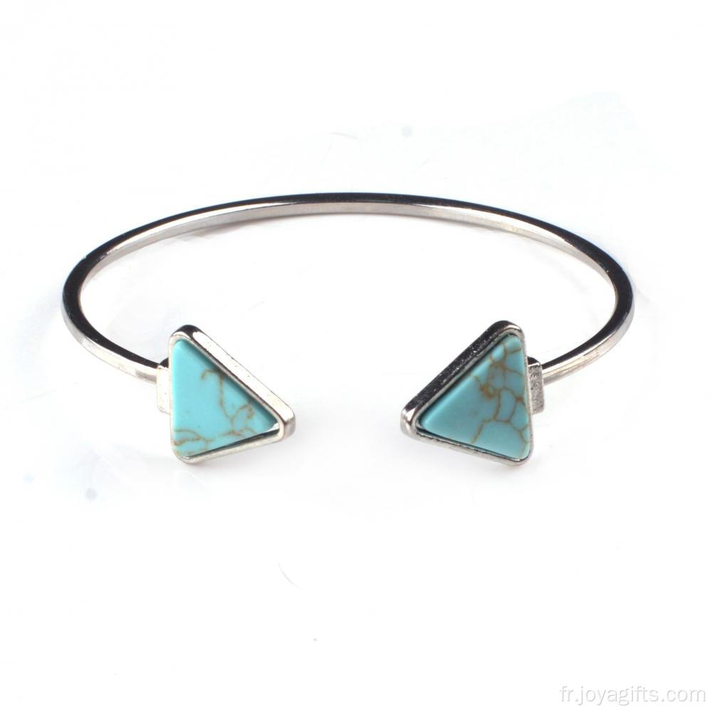 Bracelet Triangle Turquoise Stone pour femme Accessoires