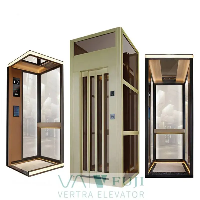 Traction 2/3 Floor Vertical Platform Villa Lift Home Sightseeing Elevator