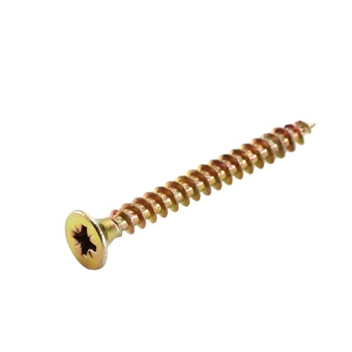 Flat Head Chipboard Screws Yellow Zinc-Plated