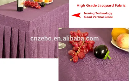 High Grade Jacquard Fabric Rectangle Banquet Table Skirts Wholesale