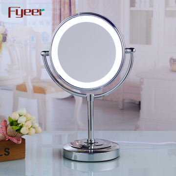 Fyeer Ultra Thin Double Side Cosmetic Table Mirror with LED Light