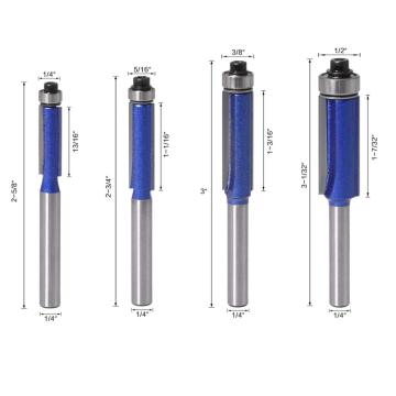 Professional Double Flute Straight Flush Trim Router Milling Cutters for Woodworking
