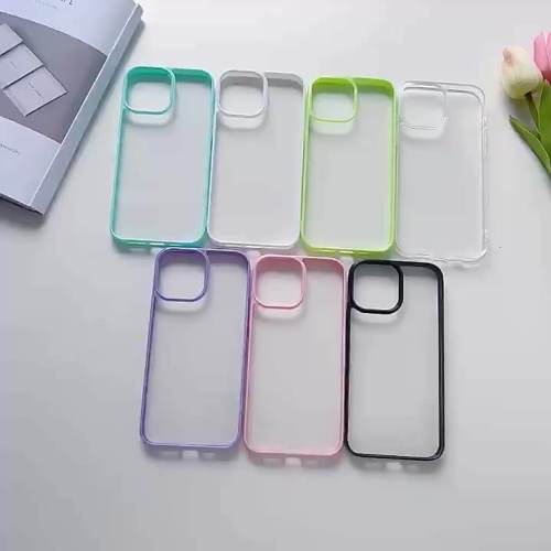 Case de silicona para iPhone de borde de color macarrón