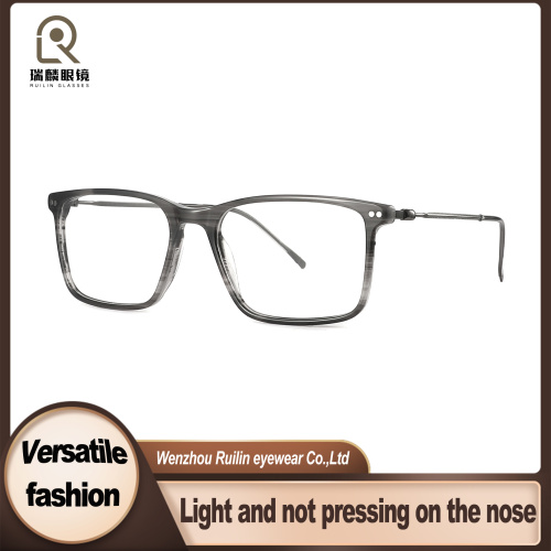 Estilo neutro retangular combinado dos quadros óticos do metal do acetato