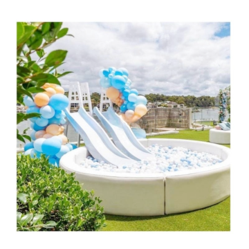 Popular White Inflatable Slide Castle and Soft Toy Sets for Children's Community Square Park: Commercial Sale Offered