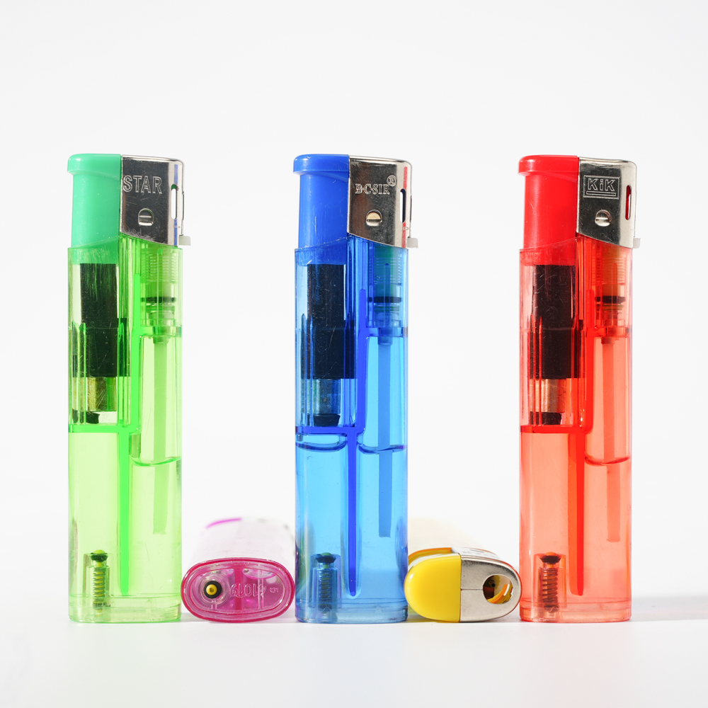Soft Flame Five Color Transparent Piezo Lighter