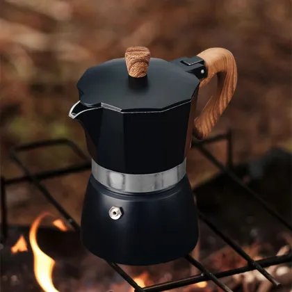 Hot Sale Italian Espresso Aluminum Moka Pot With Brush Spoon Moka Mocha Pot