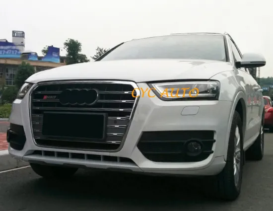 Black Chrome SQ3 S-line Design Car Front Bumper Center Grille for Audi Q3 8U SQ3 2013-2015