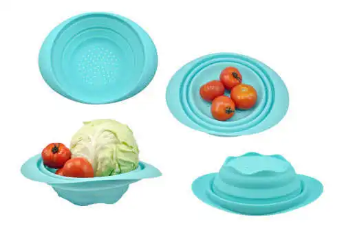 Silicone Fruit Baskets In Blue Color 