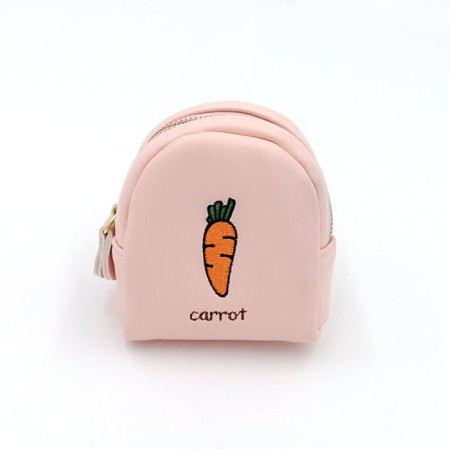 Small Coin Purse Custom embroidery fruit PU coin purse Factory