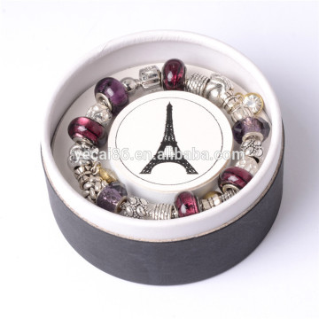 Wholesale Round Kraft paper Fashionable Jewelry Box with clear window