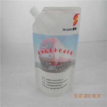 Custom printed vertical nozzle bag for GEAR lubricant