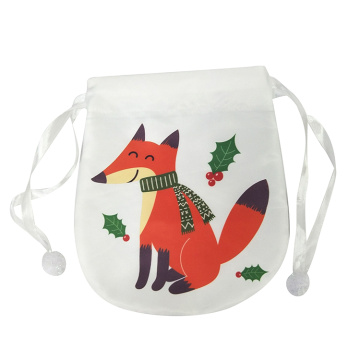 Mini sac de bonbons de Noël avec motif renard