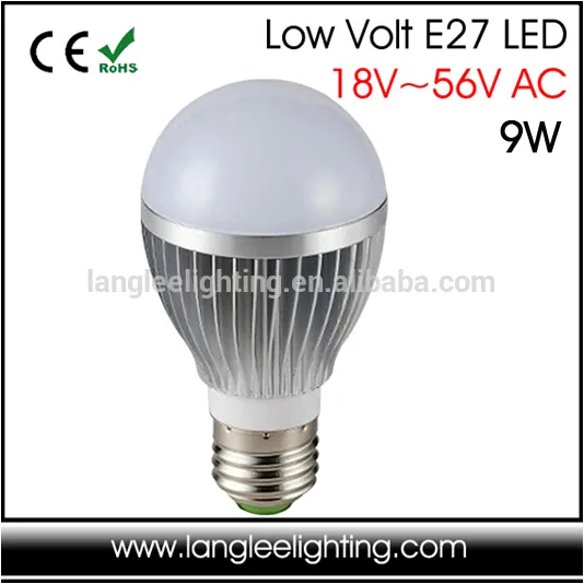 Wide Voltage 18V-56V AC E27 E26 LED Lamp Light Bulb Globe Global 24V 36V 48V AC All OK CE