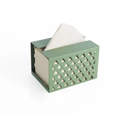 Hollow triangle tissue box orange green white purple