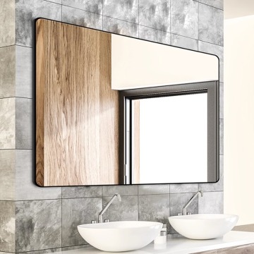 Gold Floor Mirror Vanity Mirror with Lights - Wall Mounted Oversized Mirror