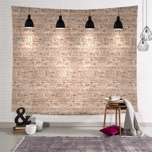 Light Brick Tapestry Wall Hanging Retro Yellow Stone Wall Tapestry for Livingroom Bedroom Dorm Home Decor