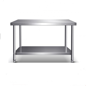 RUITAI Stainless Steel Worktable with Top Shelf and Back Shelf
