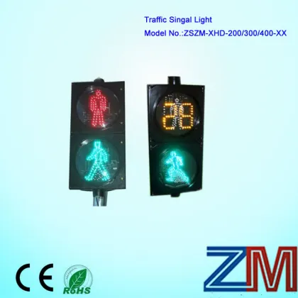 200mm Two Dymatic Pedestrian LED Traffic Signals/ Digital Countdown Timer
