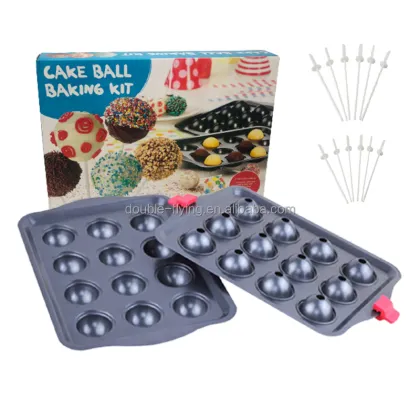12 Cavity Non-Stick Cake Pops Mold Kit with Lollipop Sticks for Chocolate and Desserts