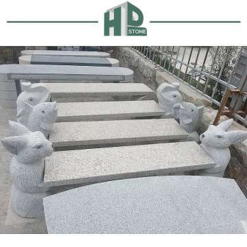 Natural Granite and Marble Hand-Carved Garden Benches and Animal Statues