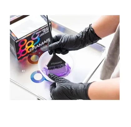 Beauty care usage disposable black Nitrile Gloves