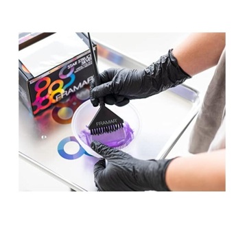 Black gloves nitrile powder free hair use