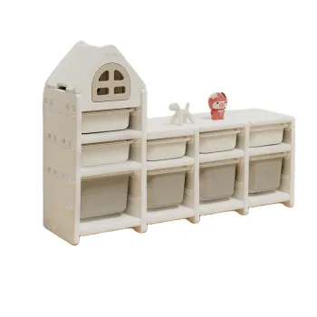Large-Capacity Kids' Toy Cabinet and Book Organizer - Plastic Storage Shelves for Toys and Books