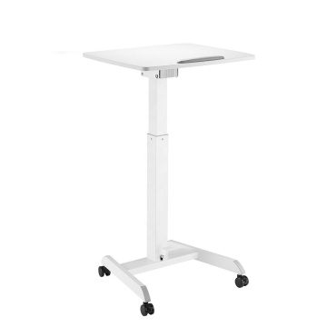 Height Adjustable Mobile Standing Desk with Foot Pedal and Tiltable Top