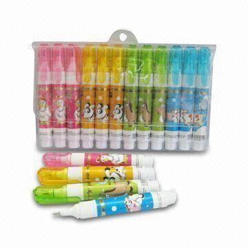 Correction Pen with 5mL Volume, Metal Tip and 12pcs in PVC Wallet Packaging
