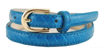 New ladies fashion imitation snake skin colorful PU belt