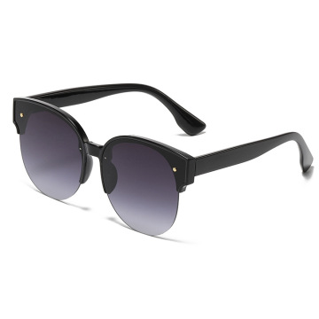 Nuevas gafas de sol de medio marco redondo de gato tendencia a las gafas de sol versátiles retro