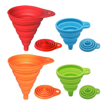 Food Grade Silicone Retractable Collapsible Funnel for Kitchen