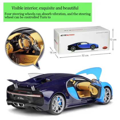 1:18 Scale Welly Diecast Model - Chiron Luxury Car Metal Toy with Moving Wheels