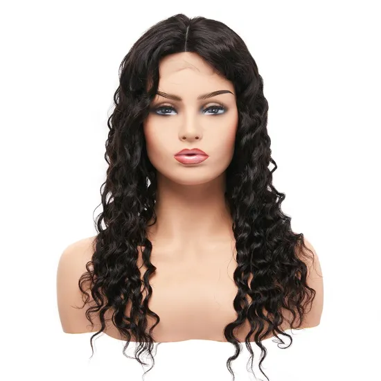 Huashuo Highest Discounts Fast Shipping Factory Price Virgin Hair 4*4 Lace Closure Wave Curly  Lace Wig