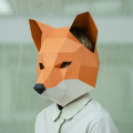 キツネのお面 DIY 3D ポリゴン ペーパークラフト キット