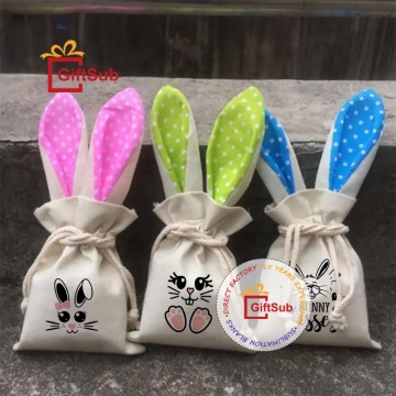 Groothandel 100% POLYESTER PASEN BUNNY TAG MET DRAAGSPRING EN RONDE OREN VOOR SUBLIMATIEPRINTING - PERFECTE PASEN GIDEEN COUNY TAG