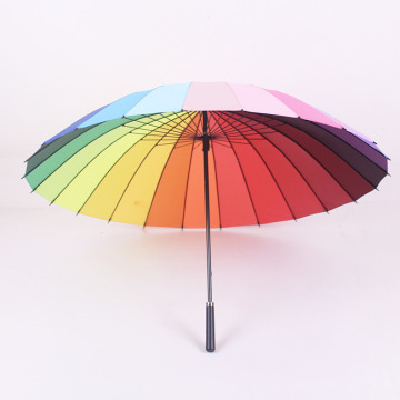 Multi-Color Windproof 24 Ribs PU Leather Handle Tangerine Golf Umbrella" 

However, considering typical SEO practices and common phrasing, you might want a title that flows better while still including all key elements:

"24 Ribs Multi-Color Windproof PU 
