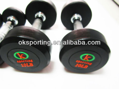 2014 Black Rubber coated Dumbbell with customer's logo