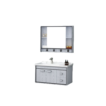 Modern Luxury Wall Hung Aluminium Bathroom Vanity Cabinet Set