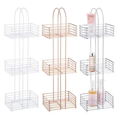 rose gold steel metal wire corner storage rack