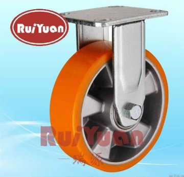 Heavy duty caster with Aluminium core solid polyurethane wheels