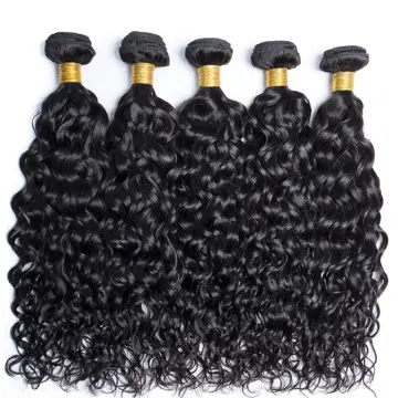 Uniky Brazilian Cuticle Aligned Water Wave Human Hair Bundles With Closure