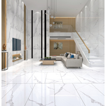 White Marble Effect Polished Porcelain Tiles