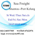 Frete marítimo de Porto de Shantou para Port Kelang