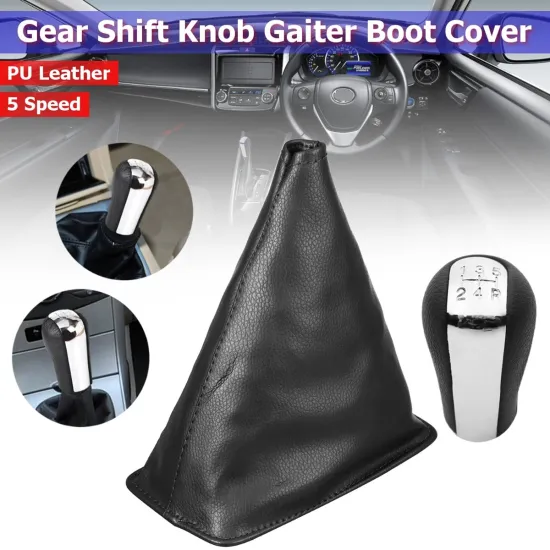 5 Speed Gear Knob Shift PU Leather Gaiter Boot Cover For Toyota Corolla 1998 1999 2000 2001 2002 2003 2004 2005 2006 2007 2008
