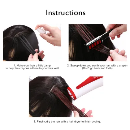 9 Color Disposable Temporary Hair Chalk Hair Dye Comb Hair Chalk Highlighter Crayons Hair Dyeing Tool Disposable Hair Cream TSLM